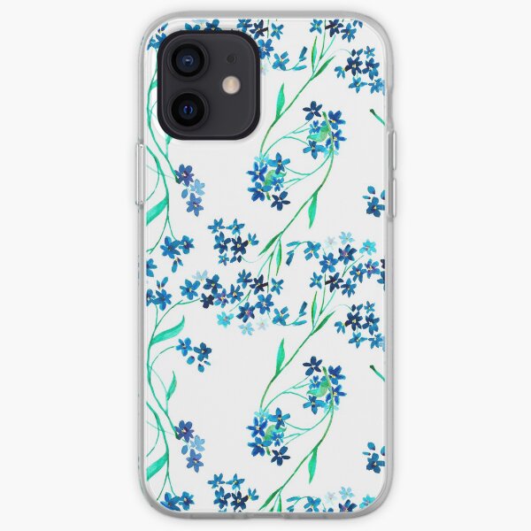 Watercolor blue flower. iPhone Soft Case