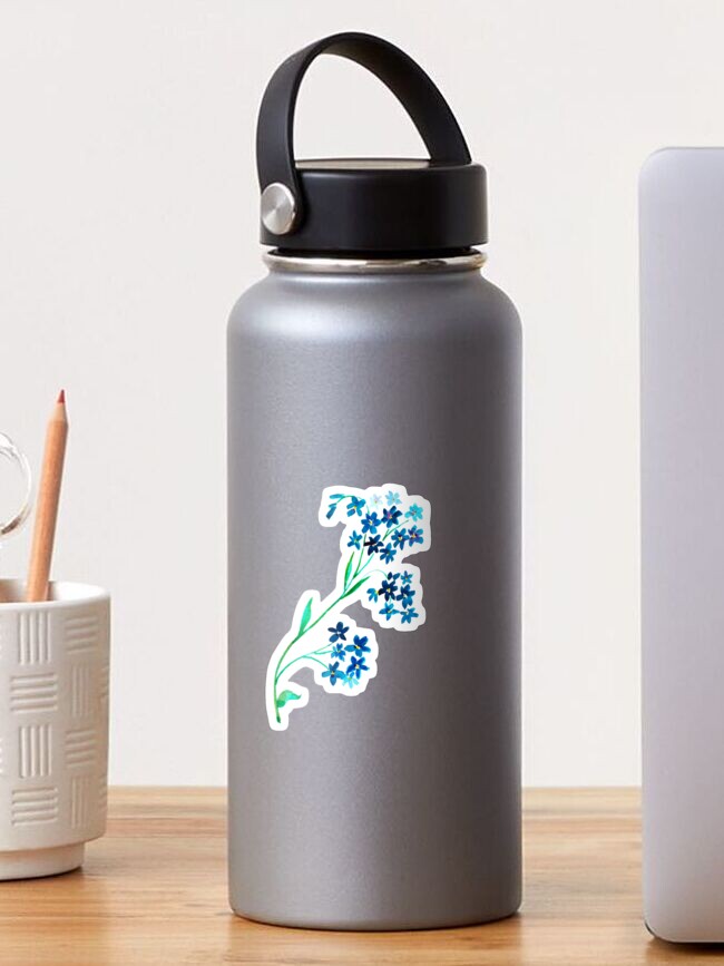 Thumbnail 1 of 3, Sticker, Watercolor blue flower. designed and sold by Ann Astro.