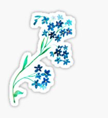 Watercolor blue flower. Sticker