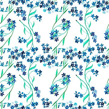 Artwork thumbnail, Watercolor blue flower. by Asetrova