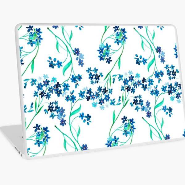 Watercolor blue flower. Laptop Skin