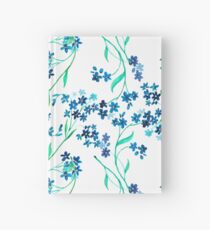 Watercolor blue flower. Hardcover Journal