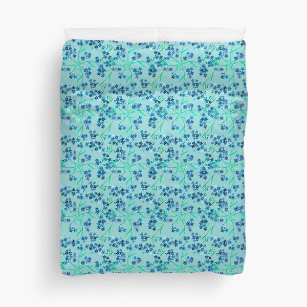 Watercolor blue flower. Duvet Cover