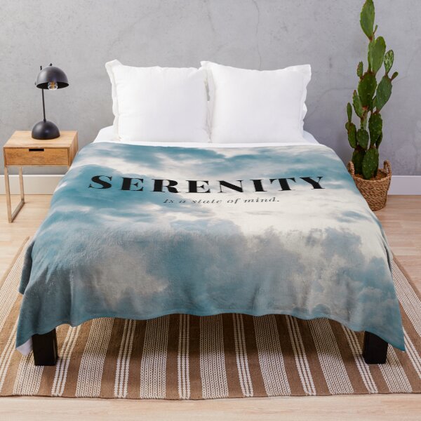 Item preview, Inspirational quote serenity blue clouds designed and sold by Lizzysszhou.
