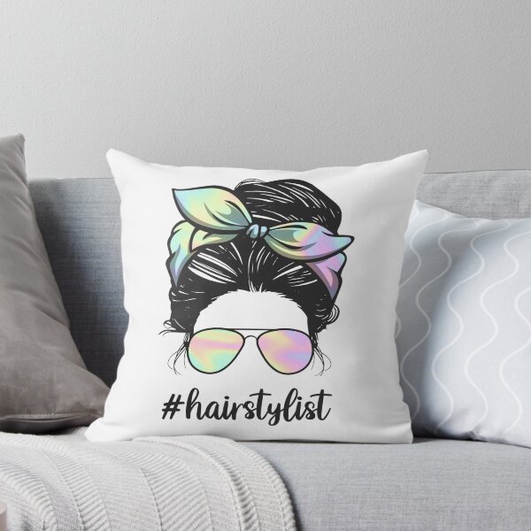 Item preview, Hairstylist Messy Bun - Hairstylist life - funny gift idea for hairstylist tie dye colorful pastel colors designed and sold by SANA MAMOUN ALAJJAN .