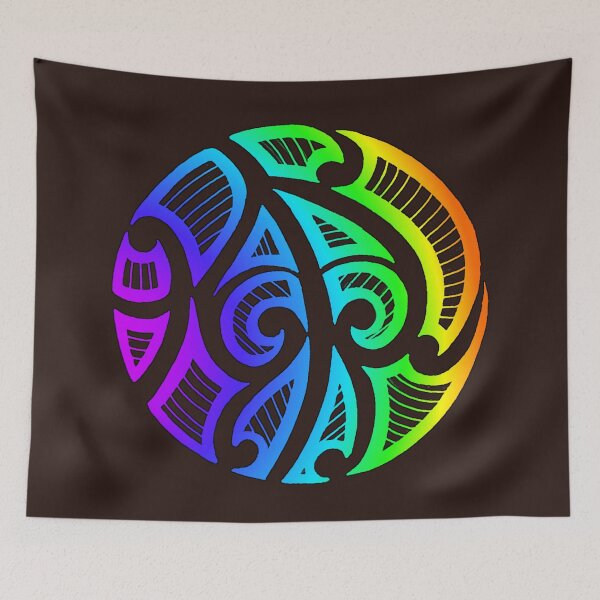Item preview, Maori tribal retro neon color designed and sold by attracdionz.