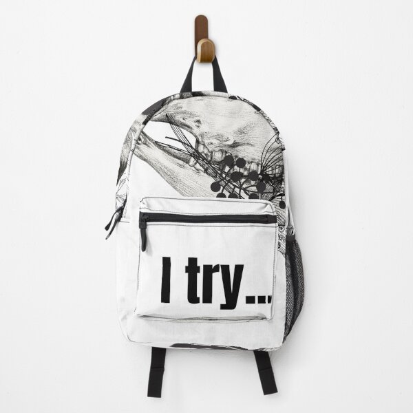 Item preview, Funny skeleton quote with flowers: I try designed and sold by Lizzysszhou.