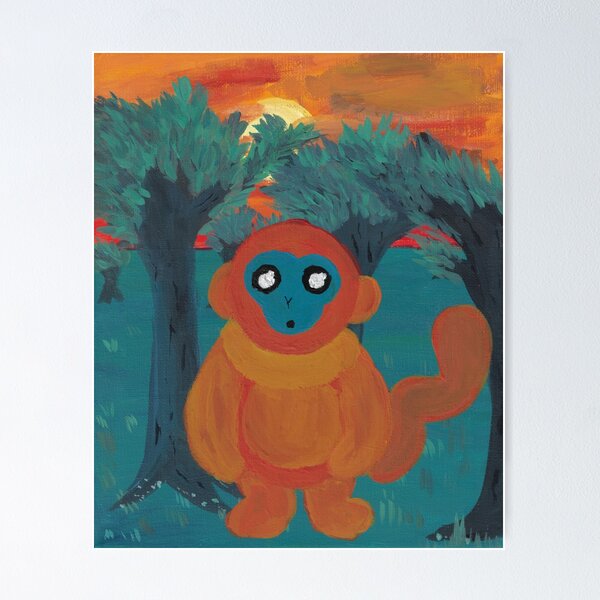 Item preview, Golden Snub Nosed Monkey niedliche Bäume Malerei designed and sold by A-R-Blackshaw.