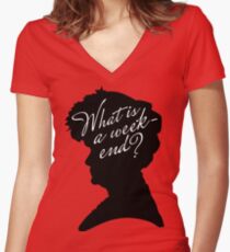 What is a weekend? Women's Fitted V-Neck T-Shirt