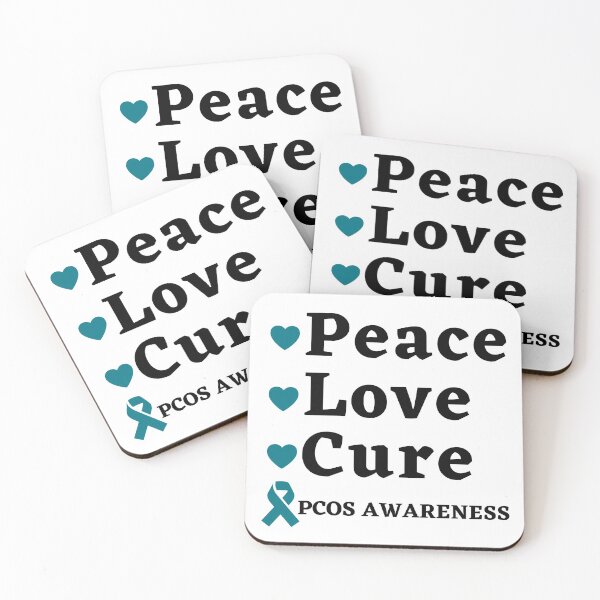 Item preview, Peace Love Cure, PCOS Awareness T-Shirt, Ovarian Cancer Awareness, PCOS Shirt, PCOS Warrior designed and sold by HighEndLowCost.