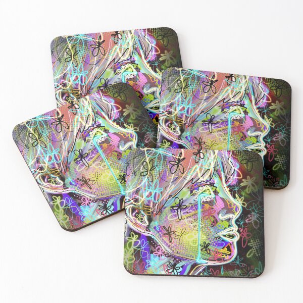 Item preview, BTS Jungkook Neon Flowers Digital Painting designed and sold by csketchbook.