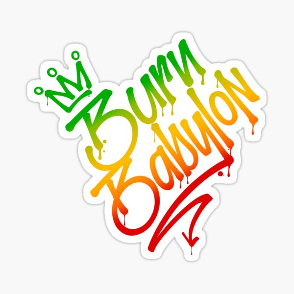 Item preview, Burn Babylon Graffiti Tag Style Rasta Colors Reggae designed and sold by rastauniversity.
