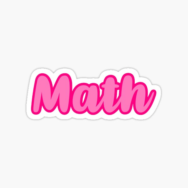"Pink Class Label: Math" Sticker for Sale by apgdesigns | Redbubble