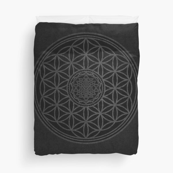 Dark Sacred Unity - Sacred Geometry Duvet Cover