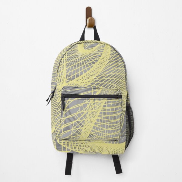 Item preview, yellow on gray, geometry, lines and spirals, color trend of the year designed and sold by Maria Mihailova.