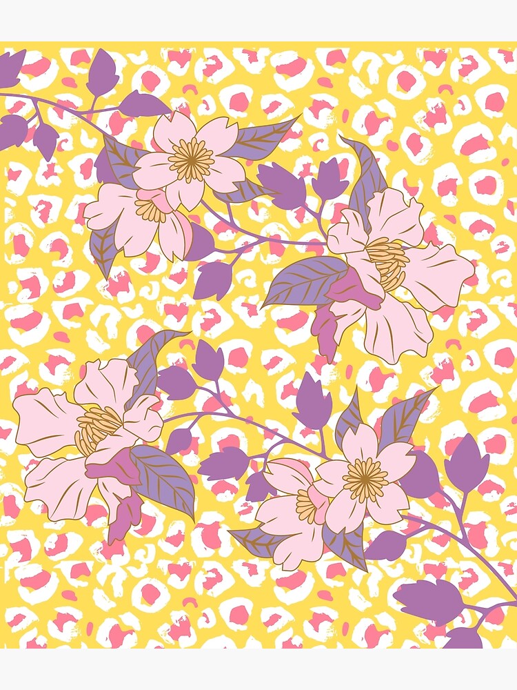 "Leopard print flowers" Poster for Sale by Lana888 Redbubble