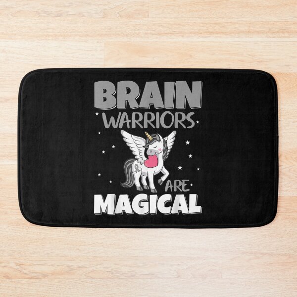 Item preview, Brain Warrior Magical Unicorn Grey Ribbon Awareness  designed and sold by DieterShop.