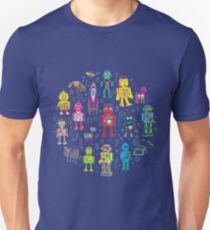 Robots in Space - grey - fun Robot pattern by Cecca Designs Unisex T-Shirt