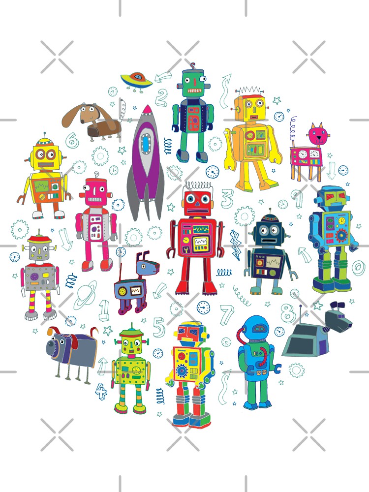Fun Robots Kids Sticker