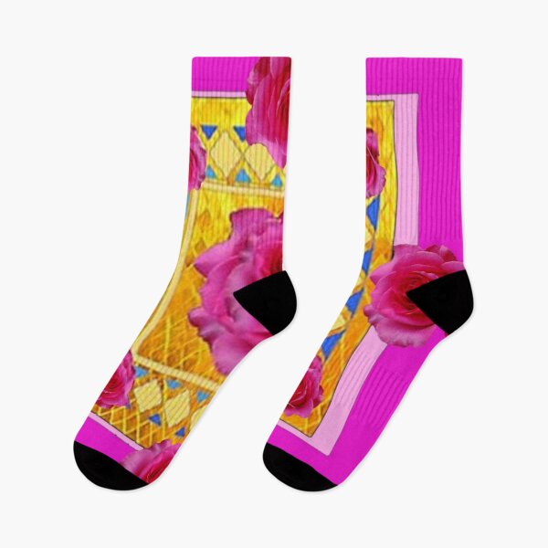 Item preview, GEOMETRIC FUCHSIA-GOLD  PINK ABSTRACT ROSE PATTERNS ART designed and sold by sharlesart.