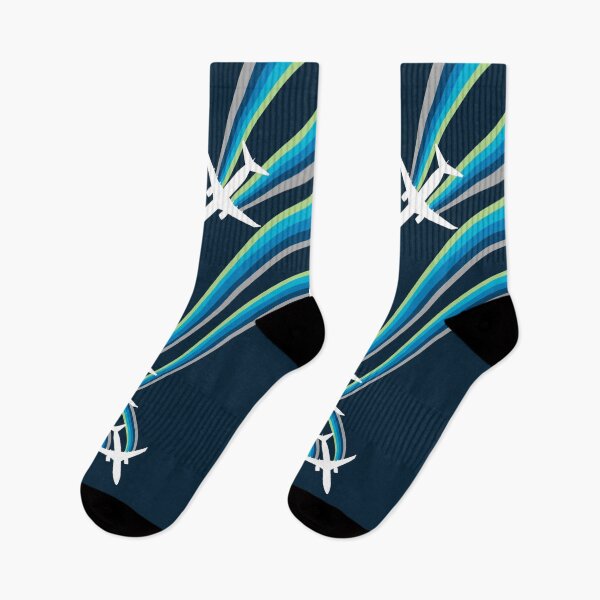 Item preview, Aurora Borealis Airplane Socks designed and sold by JAWSCreatives.