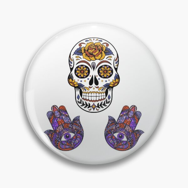 Item preview, Darkie Skull with a pattern Spooky hands with eyes designed and sold by WildFlowerMoo.