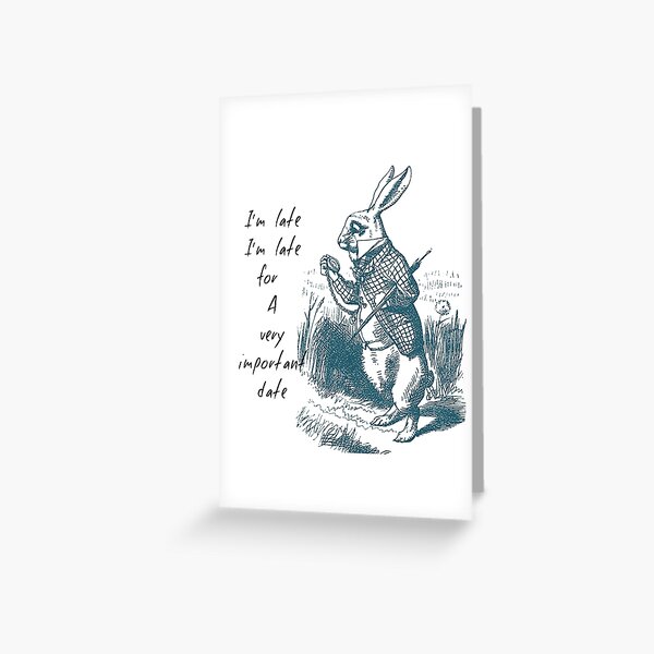 White Rabbit Late Greeting Card