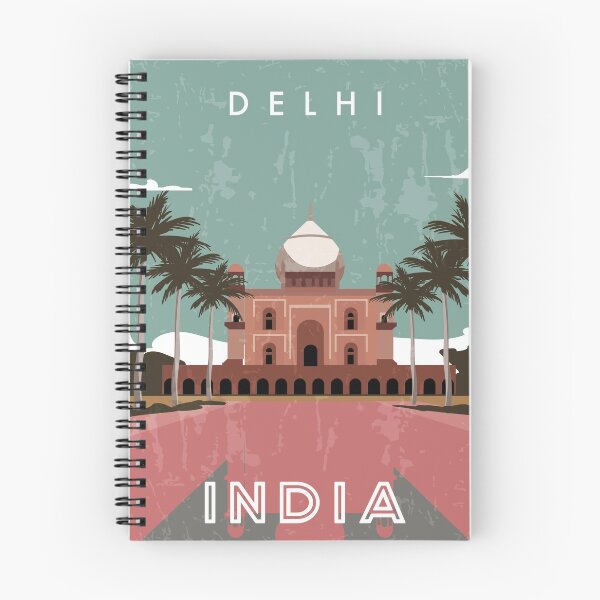 Aperçu de l'œuvre Delhi, Inde - Affiche de voyage minimaliste rétro créée et vendue par GreekTavern1979.