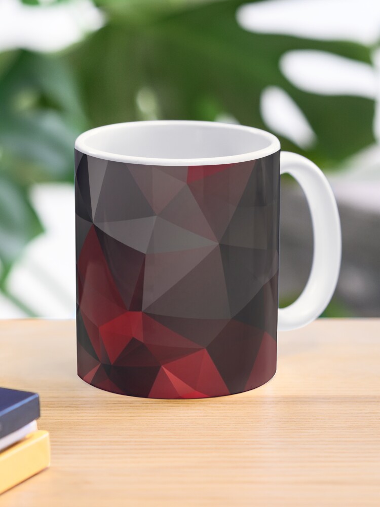 Abstract background of triangles polygon wallpaper in black red colors 1 |  Leggings