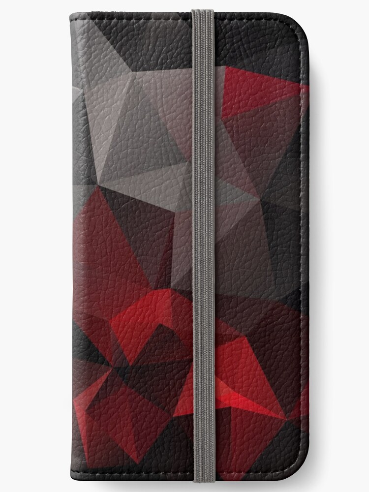 Abstract background of triangles polygon wallpaper in black red colors 1 |  iPhone Wallet