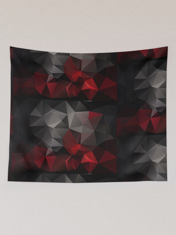 Abstract background of triangles polygon wallpaper in black red colors 1 |  Leggings