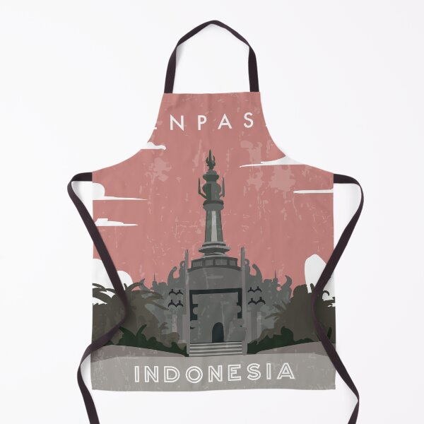 Item preview, Denpasar, Indonesia - Retro travel minimalistic poster designed and sold by GreekTavern1979.