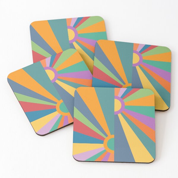 Item preview, Offset Retro Sunset Rainbow 4 designed and sold by MaryJaneRC.