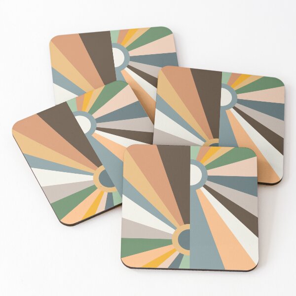 Item preview, Offset Retro Sunset Rainbow 5 designed and sold by MaryJaneRC.