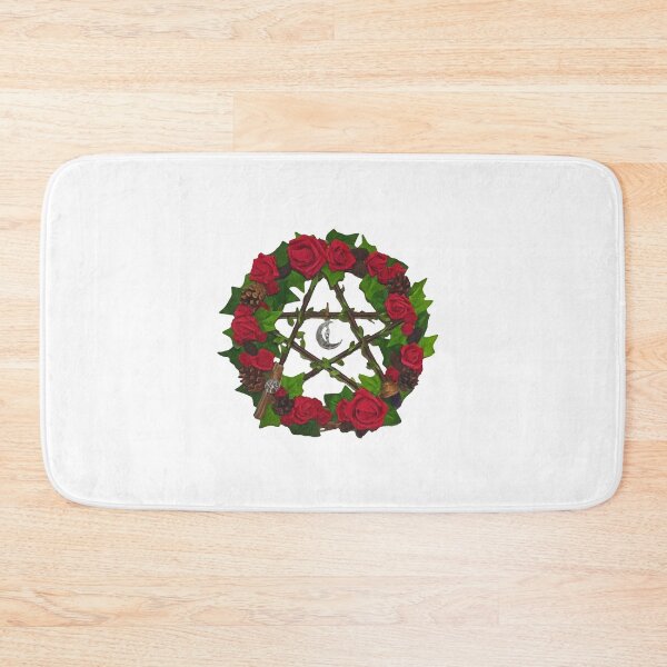 Item preview, Watercolor Pentacle Wreath, Flower Pentacle designed and sold by EnchantedInn.