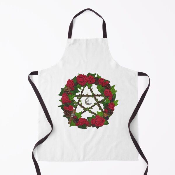 Item preview, Watercolor Pentacle Wreath, Flower Pentacle designed and sold by EnchantedInn.