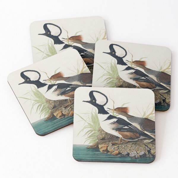Item preview, Hooded Merganser Audubon Vintage Art designed and sold by birdsofthePNW.
