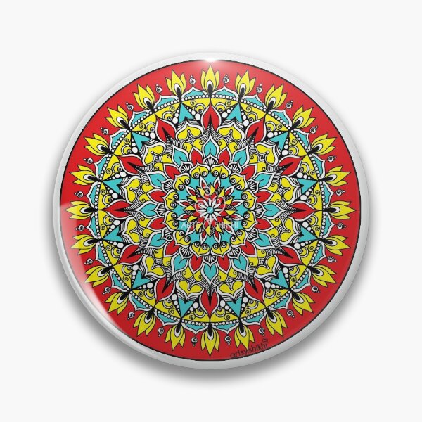 Item preview, Red floral manadala designed and sold by artsy-shikhi.