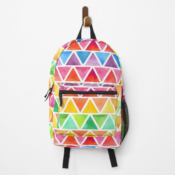 Item preview, Abstract geometric print - colorful watercolour triangle pattern designed and sold by essjaydesigns.