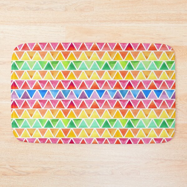 Item preview, Abstract geometric print - colorful watercolour triangle pattern designed and sold by essjaydesigns.