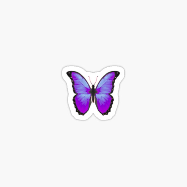 Purple Butterfly Emoji Sticker For Sale By Ohxney Redbubble