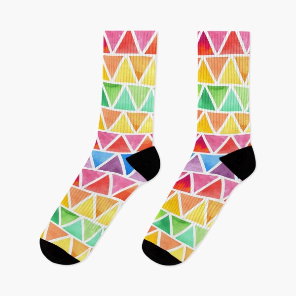 Item preview, Watercolour texture geometric triangles - colorful abstract pattern designed and sold by essjaydesigns.