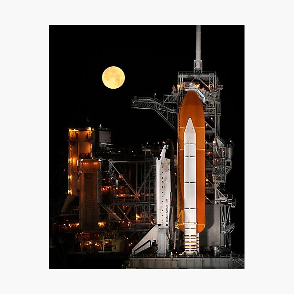 Item preview, STS-119 Shuttle Discovery With Moon designed and sold by TeesMi.