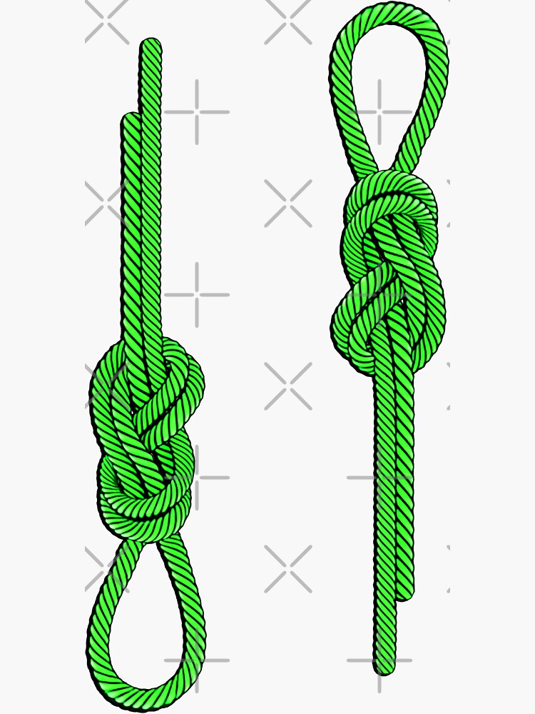 Sport climbing knot figure eight knot mountaineering rope - climbing sport  Sticker by MadandMean