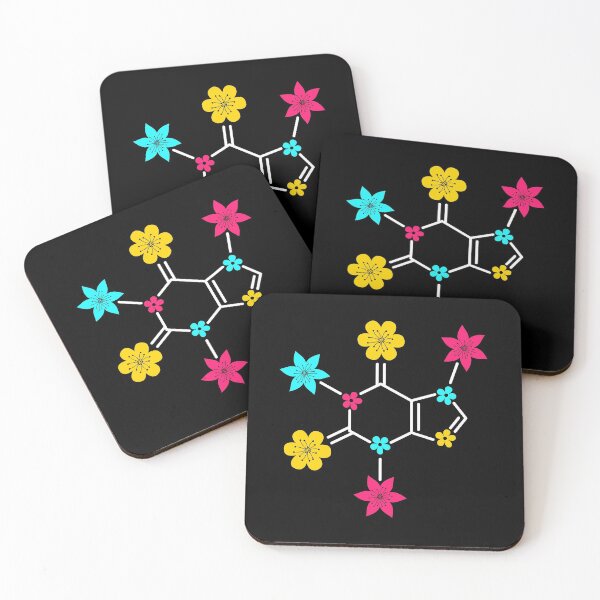 Item preview, Caffeine Molecule and Flowers Coffee Lover Design designed and sold by mrhighsky.