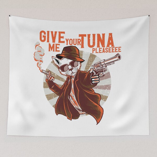 Item preview, Cat Mafia, Give me your tuna Pleaseeee, Funny quote for cat lover. designed and sold by 397HOUSE Your happy time.