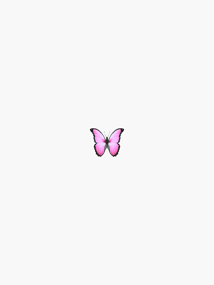 "Pink butterfly emoji sticker" Sticker for Sale by ohxney Redbubble
