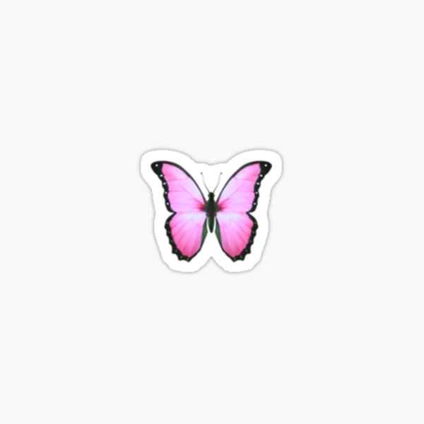 pink-butterfly-emoji-sticker-sticker-for-sale-by-ohxney-redbubble