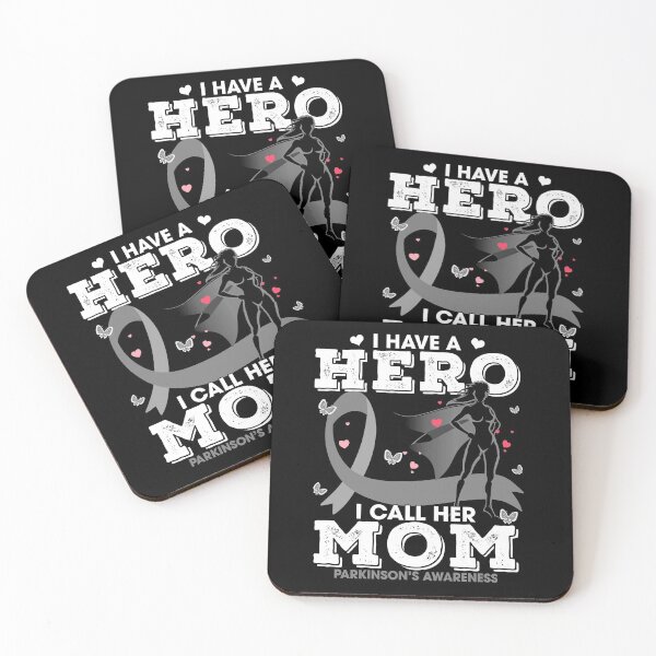 Item preview, I Have A Hero I Call Her Mom Parkinsons, Parkinsons Awareness Gift for Parkinsons Warrior Mom, Gray Ribbon Gift for Mom designed and sold by CapitalDesignss.