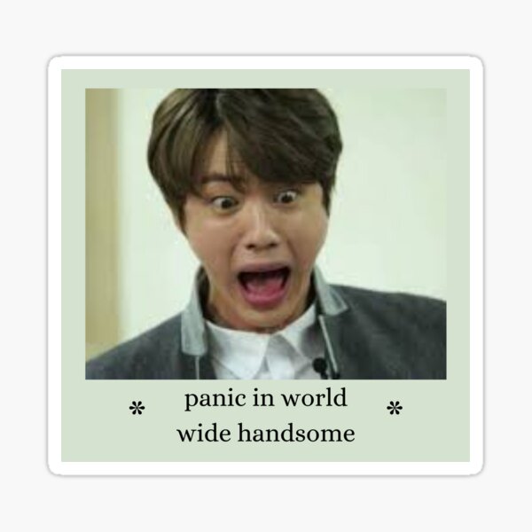 BTS Jin panic meme face sticker